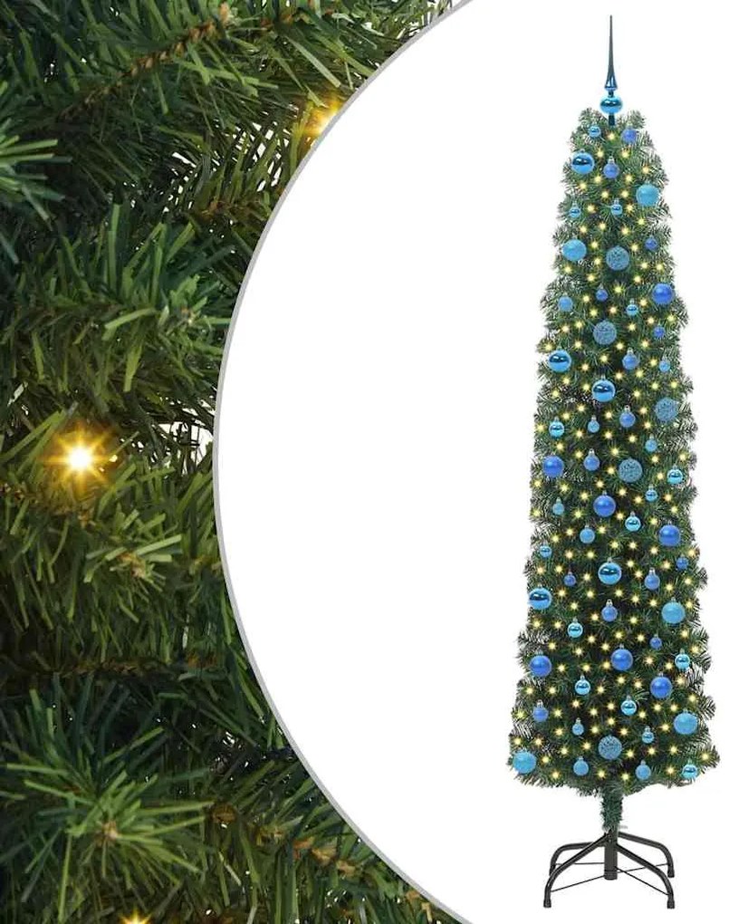 vidaXL Árvore de Natal Artificial Verde 240 cm PVC e Aço e Plástico