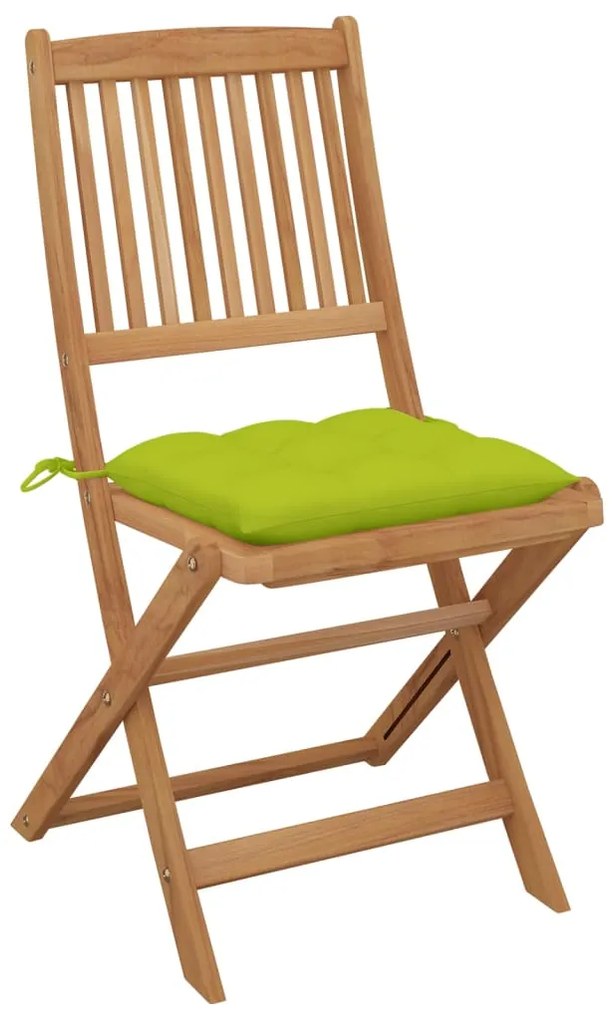 Cadeiras de jardim dobráveis 8 pcs c/ almofadões acácia maciça