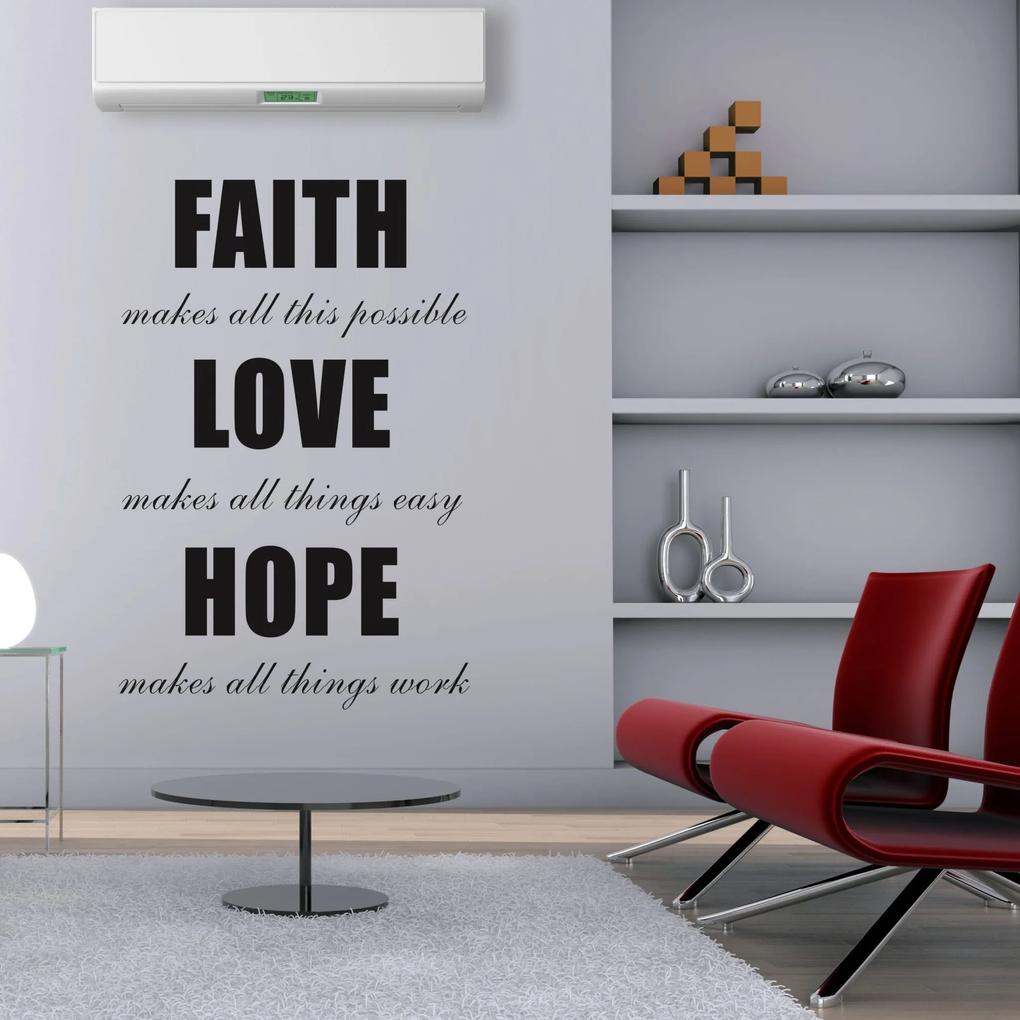 Texto Faith em Vinil Autocolante Decorativo (Tamanho: 100 x 160 cm)