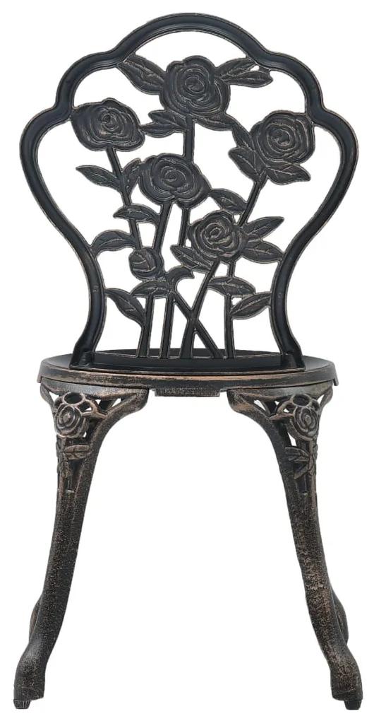 Cadeiras de bistrô 2 pcs alumínio fundido bronze
