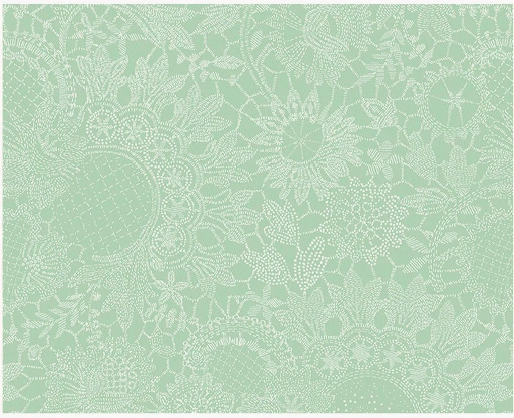 Individuais de mesa jacquard Mille Guipures Jade, conjunto de 4