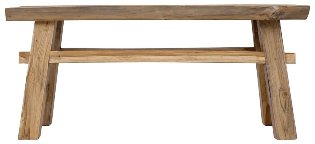 Banco mistura de madeiras recicladas e teca maciça 100x28x43 cm