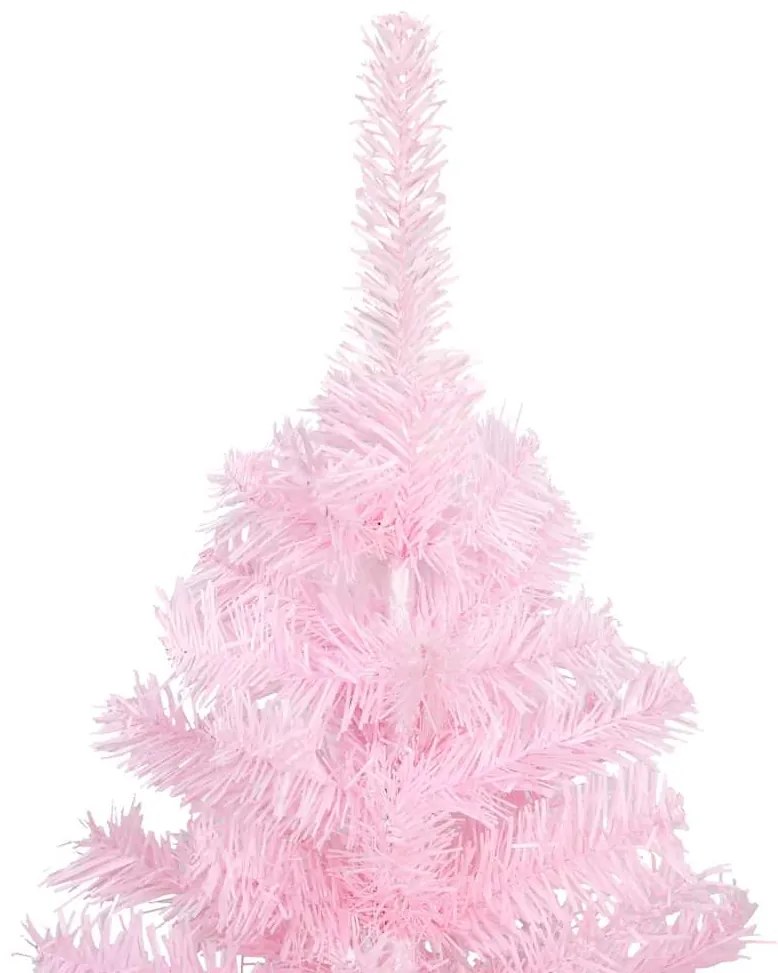 Árvore Natal artificial pré-iluminada c/ bolas PVC rosa