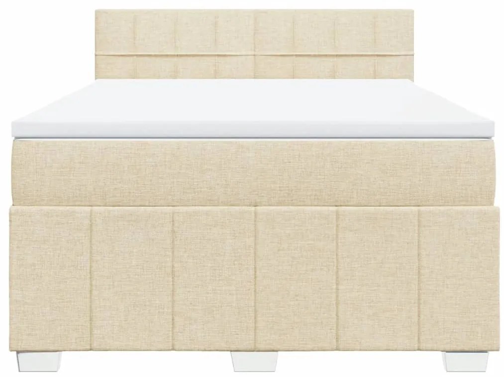 Cama com molas/colchão 140x200 cm tecido cor creme