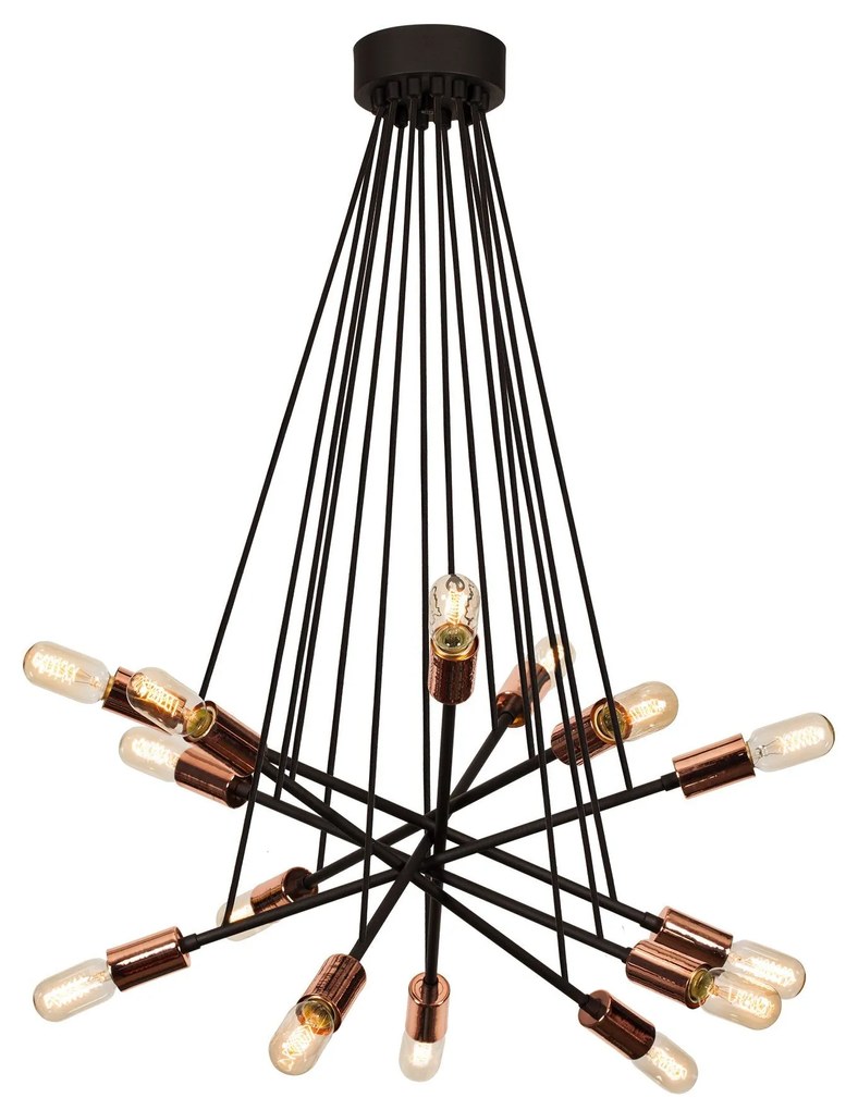 Candeeiro de Teto Okini – Preto Cobre – 52 cm