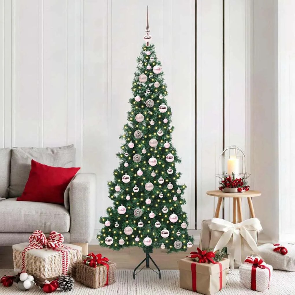 vidaXL Árvore de Natal artificial de canto Verde 180 cm PVC e Metal