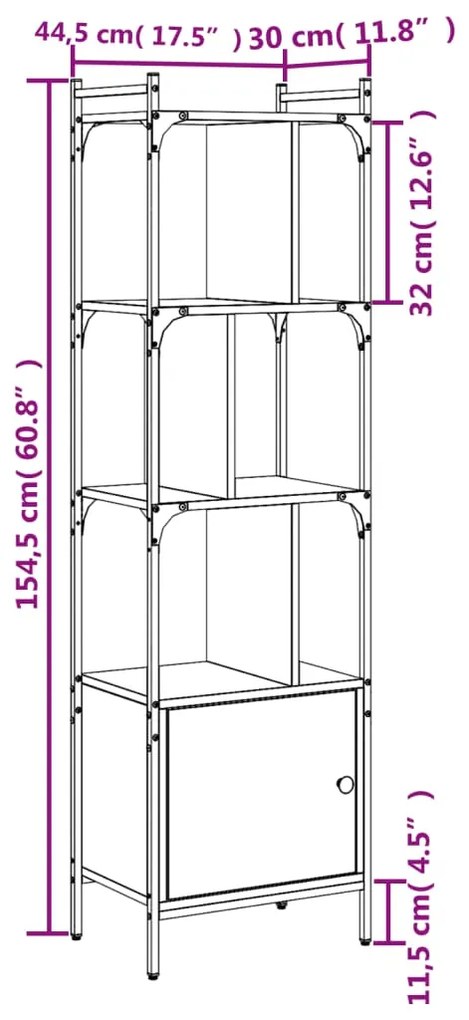 Estante Ribal com Porta - Nogueira - Design Retro