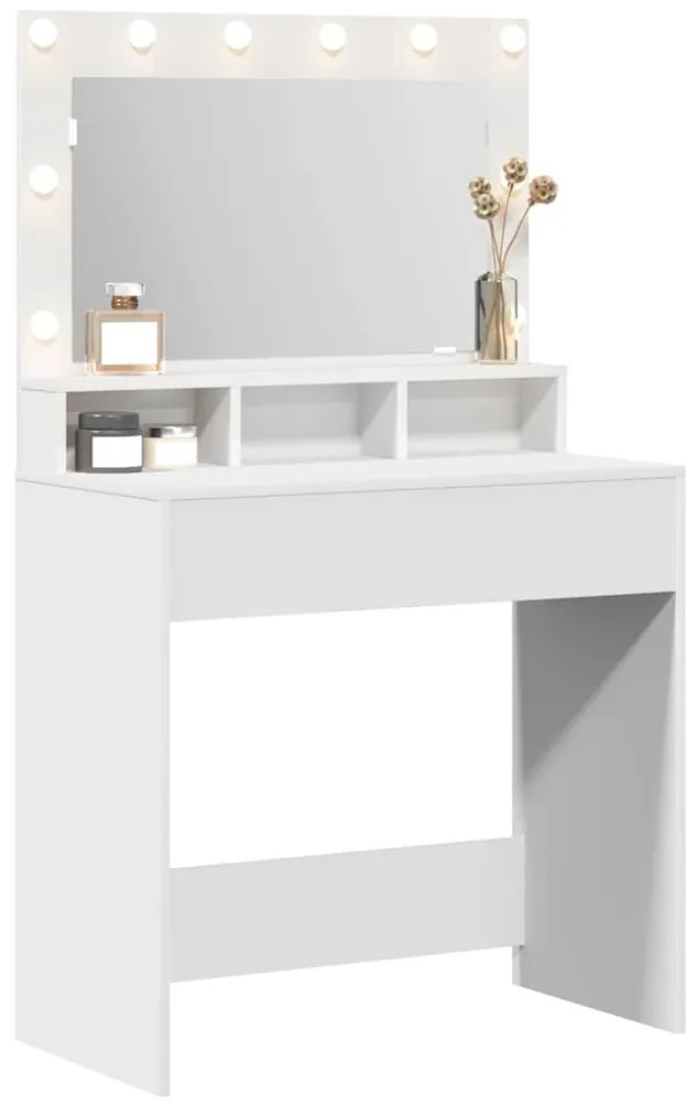 mesa de maquilhagem vidaXL com luzes LED brancas 79x41x135 cm