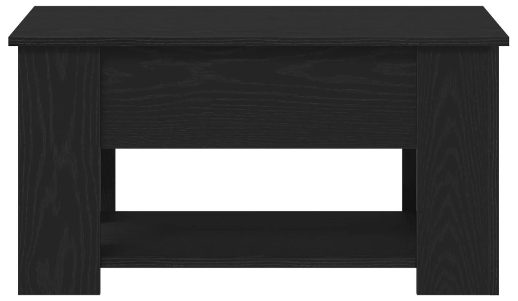 Mesa de Café em Carvalho Preto 79x49x41 cm Feita de Madeira Engenharia