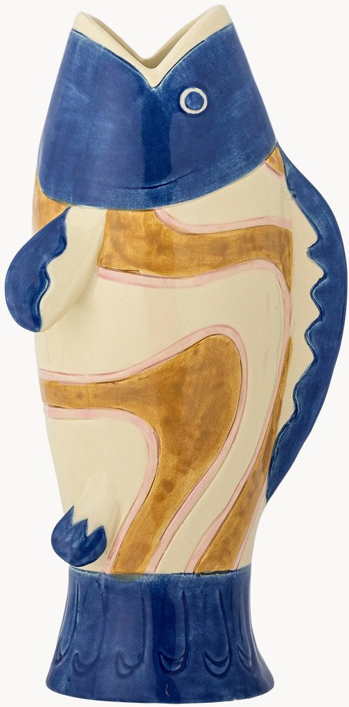 Jarra decorativa em grés pintada à mão Irving, Alt 22 cm