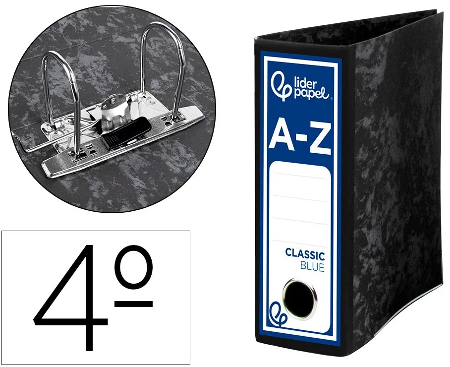Pasta de Arquivo Classic Blue Cartão Forrado Quarto Gaspeada Preta