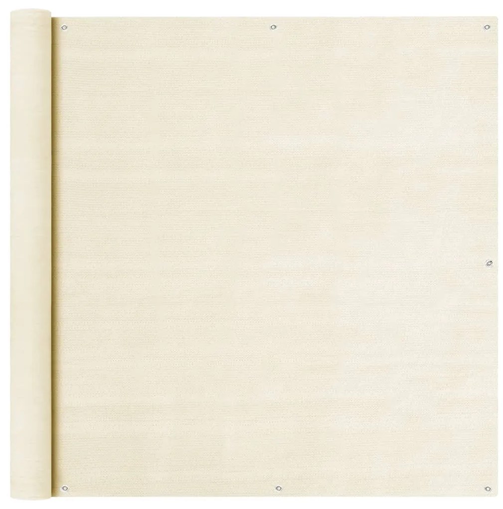 vidaXL Tela de varanda 120x500 cm PEAD cor creme
