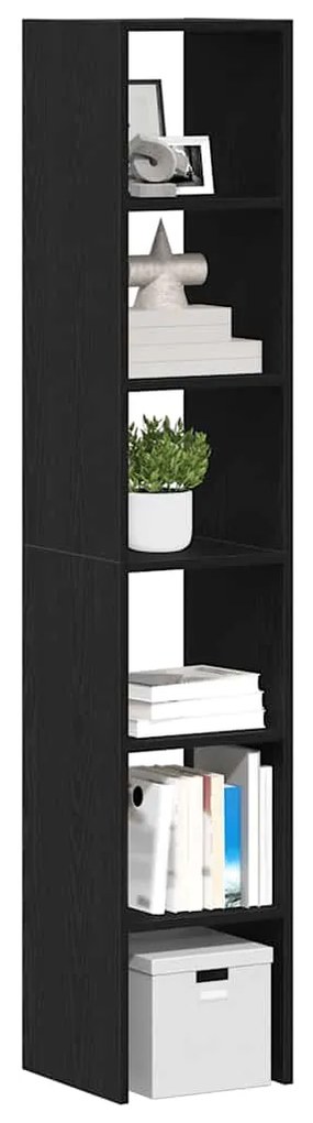 Estantes 2 pcs empilháveis 30x30x80 cm derivados madeira preto