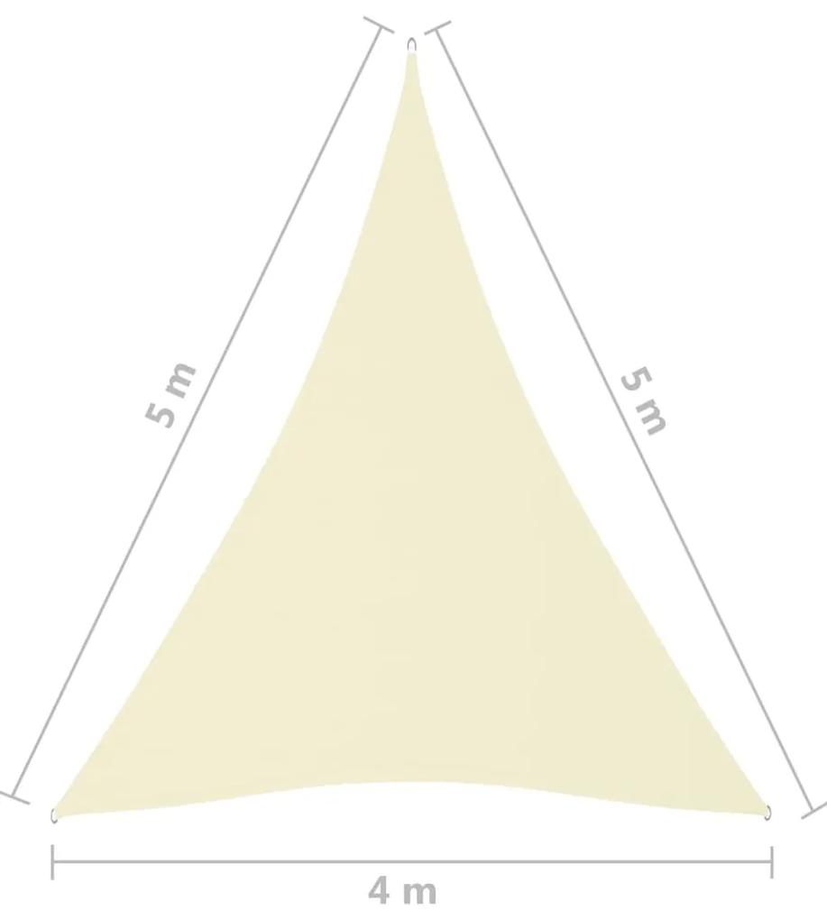 Para-sol estilo vela tecido oxford triangular 4x5x5 m cor creme