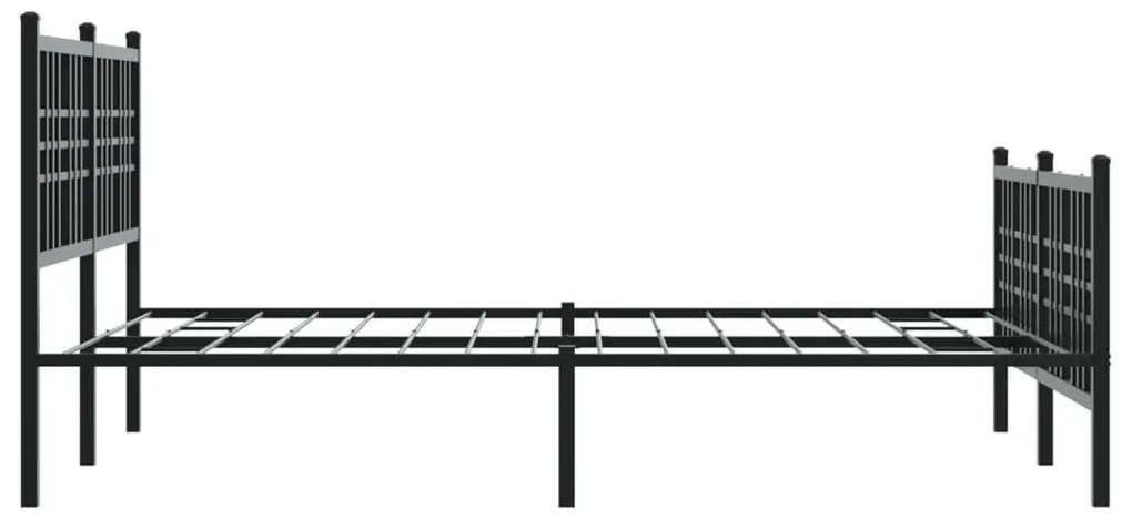 Estrutura de cama com cabeceira e pés 120x200 cm metal preto