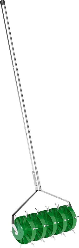 Outsunny Rolo Aireador de Relva Manual com Pontas e Cabo Desmontável em Três Peças para Jardim Pátio 45x21x140 cm Verde Escuro | Aosom Portugal