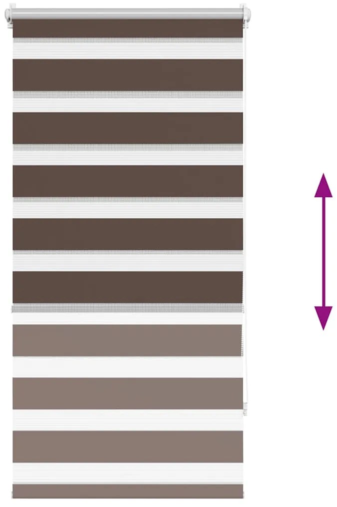 Estore de rolo 80 x 150 cm, linhas de zebra / Café