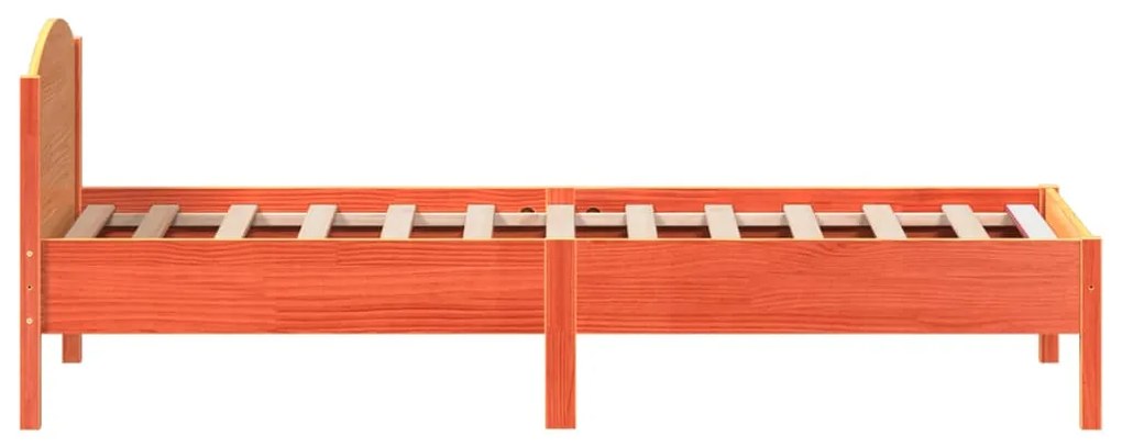 Cama sem colchão 100x200 cm pinho maciço castanho-mel