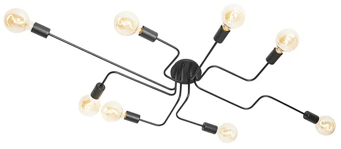 Candeeiro de teto design preto 8 luzes - Facile Design