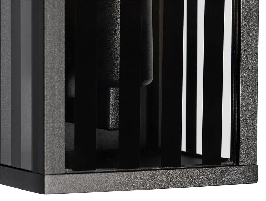 Candeeiro de parede exterior moderno preto 26 cm IP44 - Dijon