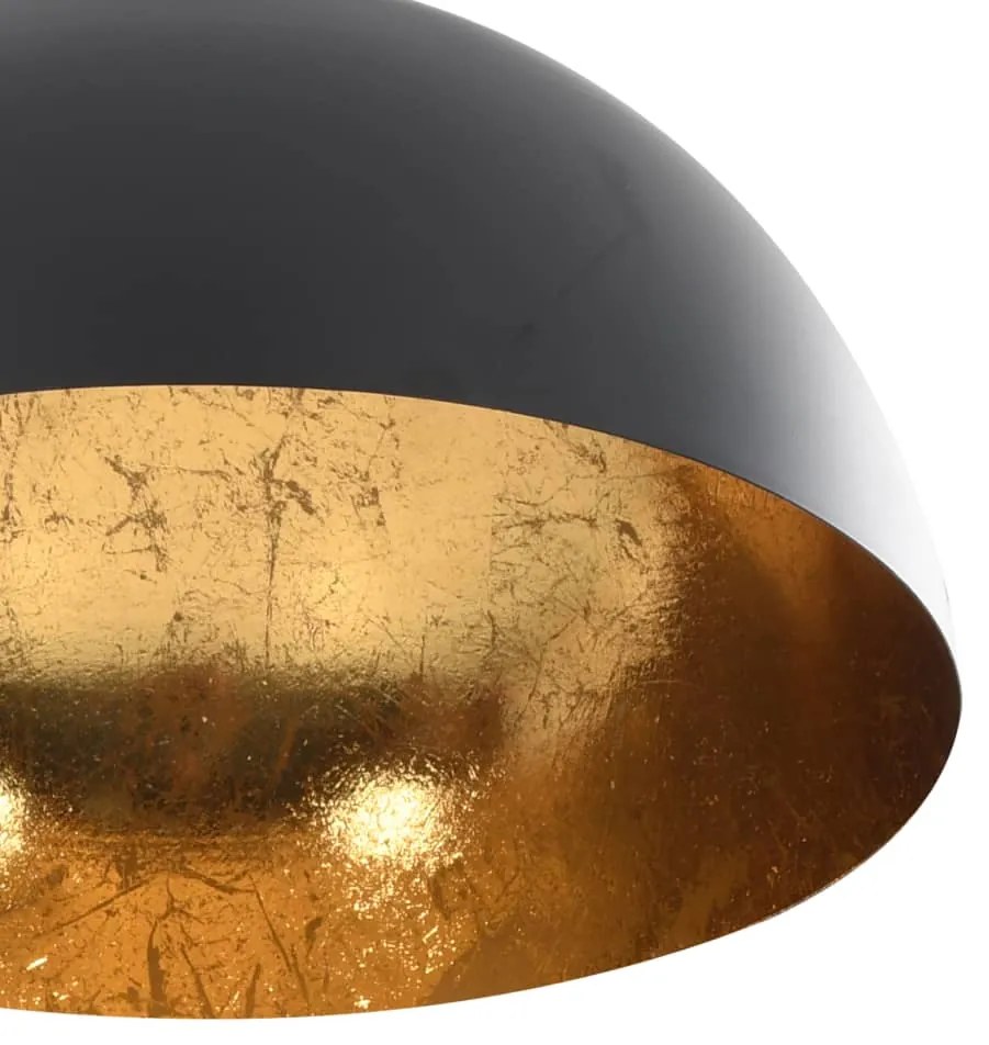 Candeeiros de teto 2 pcs semiesférico E27 preto e dourado