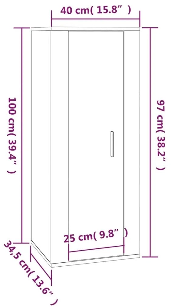 Conjunto móveis de TV 2pcs madeira processada carvalho castanho