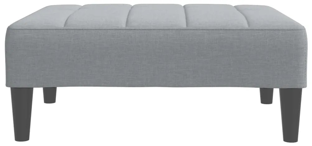 Apoio de pés 77x55x31 cm tecido cinzento-claro