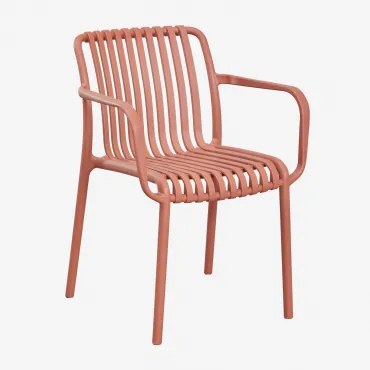 Pack De 2 Cadeiras De Jardim Com Apoios De Braços Em Polipropileno Wendell Terracota - Sklum