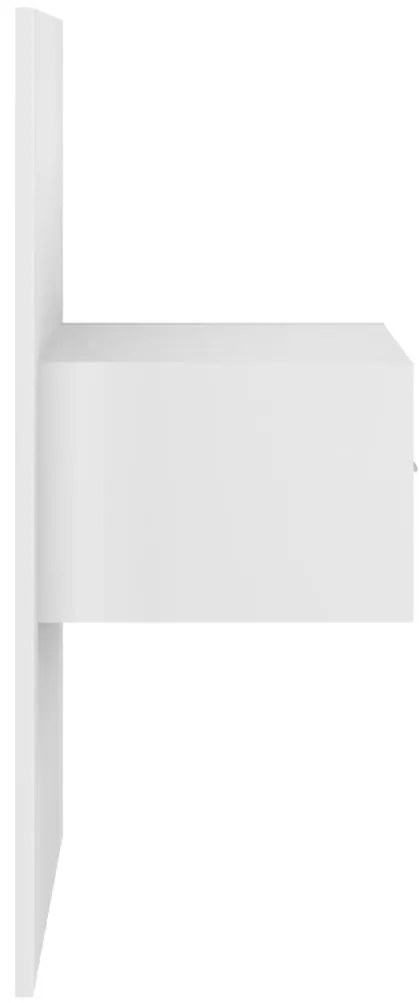 Mesa de cabeceira montagem na parede branco brilhante