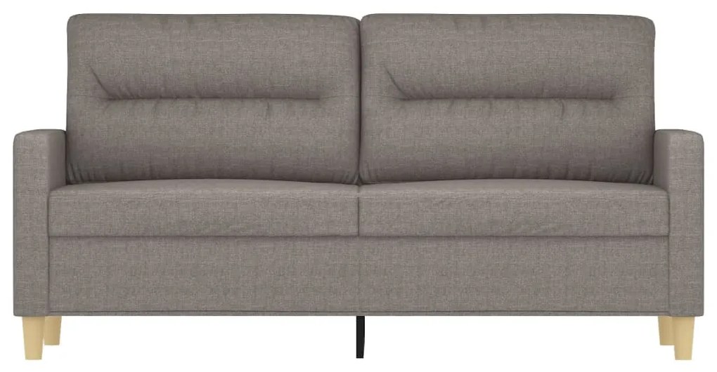 Sofá de 2 lugares tecido 140 cm cinzento-acastanhado