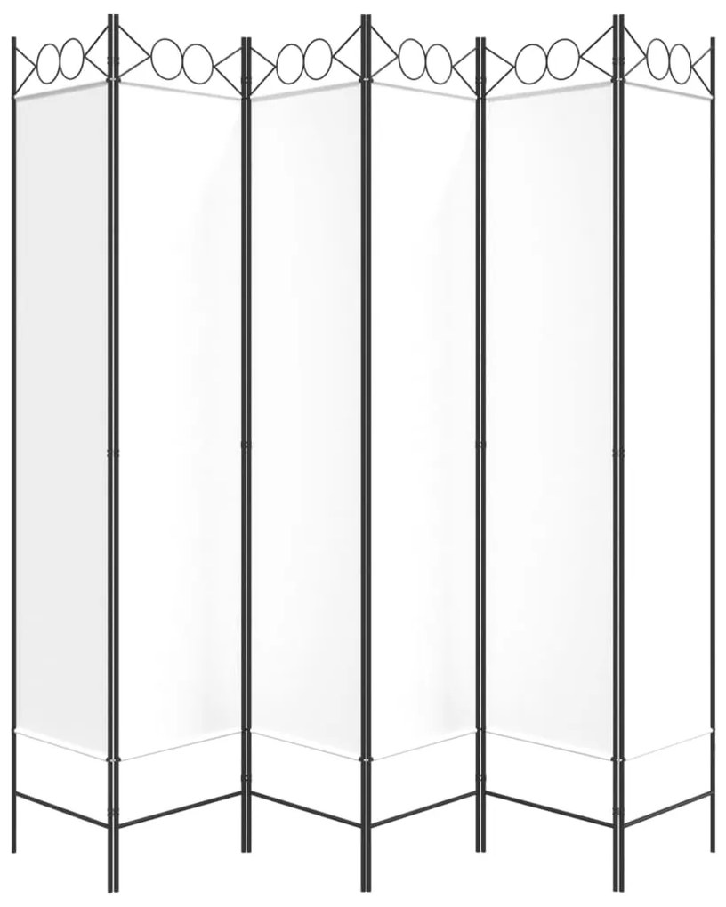 Biombo com 6 painéis 240x200 cm tecido branco