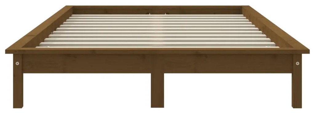Estrutura cama super king 180x200 cm pinho maciço castanho mel