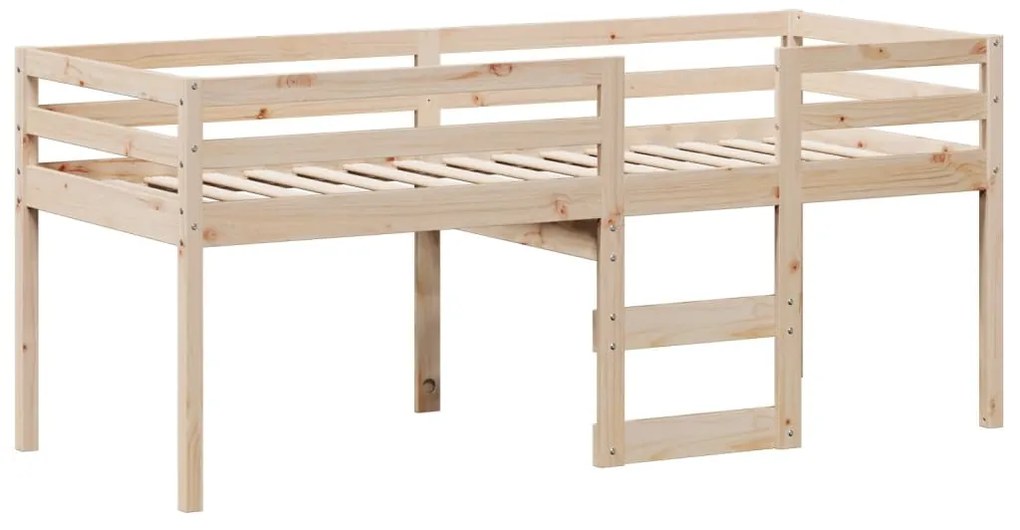Cama alta com telhado 80x200 cm pinho maciço