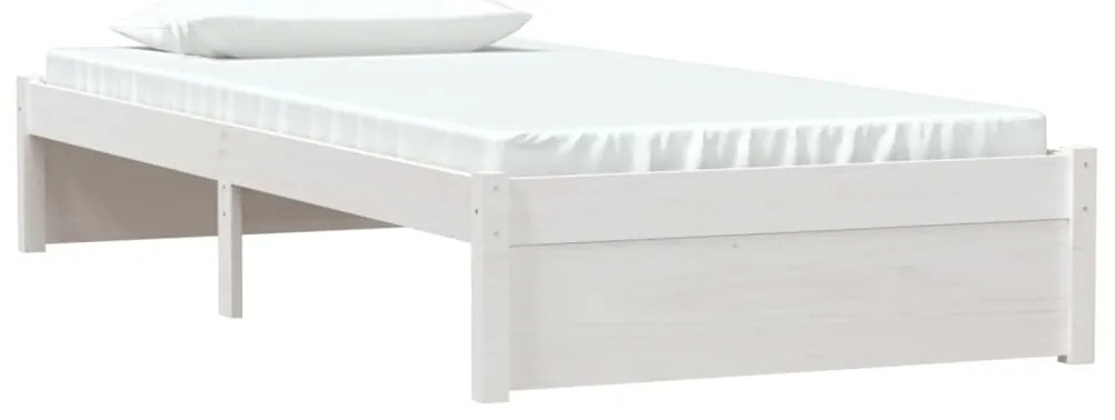 Estrutura de cama 90x200 cm madeira maciça branco