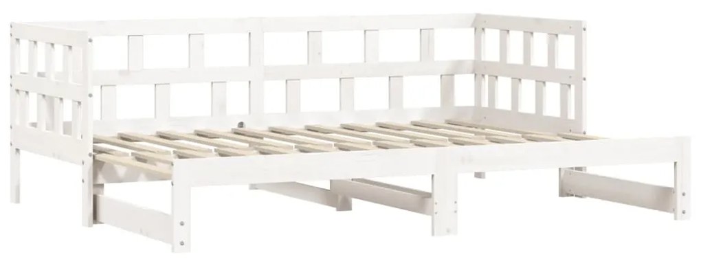 Sofá-cama com gavetão 80x200 cm madeira de pinho maciça branco