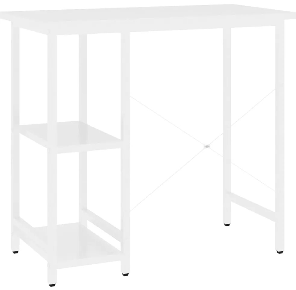 Secretária de computador 80x40x72 cm MDF e metal branco