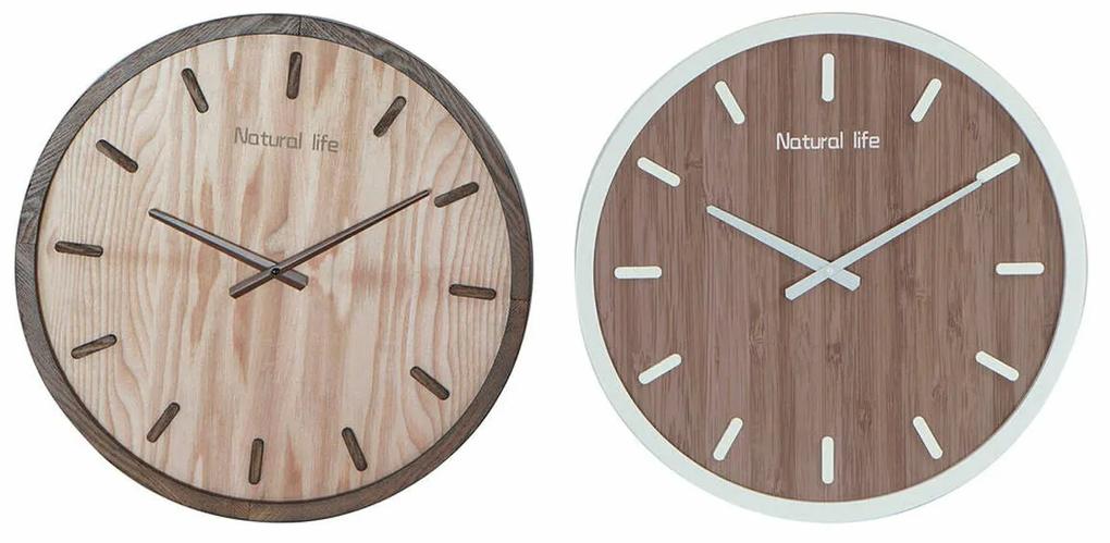 Relógio de Parede DKD Home Decor Castanho Madeira MDF (50 x 3.5 x 50 cm) (2 pcs)