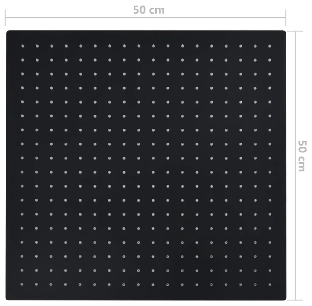 Cabeça de chuveiro quadrada 50x50 cm aço inoxidável preto