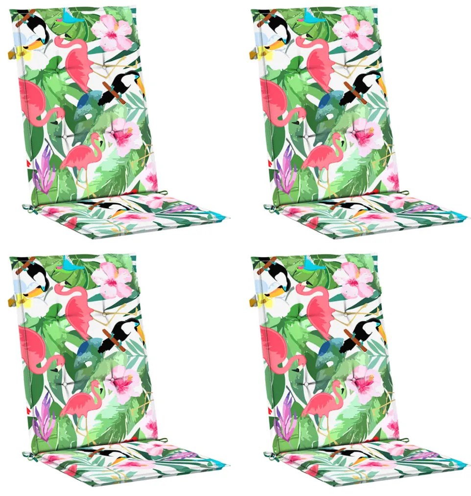 Almofadões cadeira de encosto alto 4 pcs tecido multicor