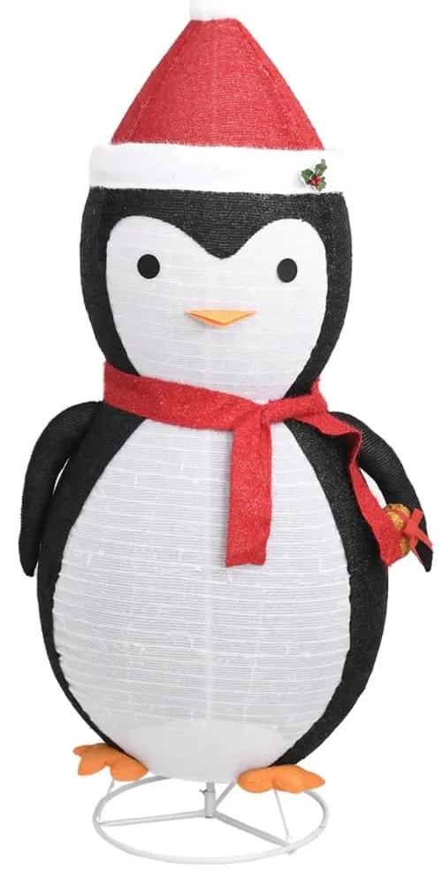 Pinguim de Natal decorativo com luzes LED tecido de luxo 180 cm