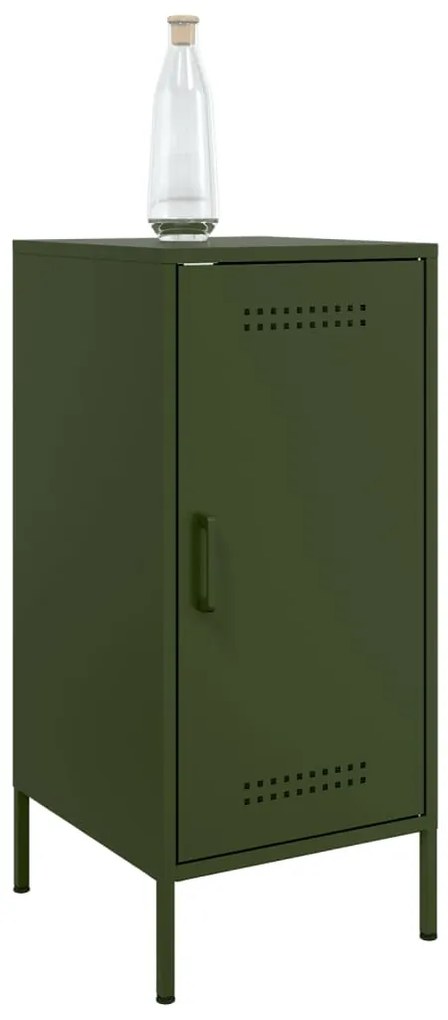 Aparadores 2 pcs 36x39x79 cm aço verde-azeitona