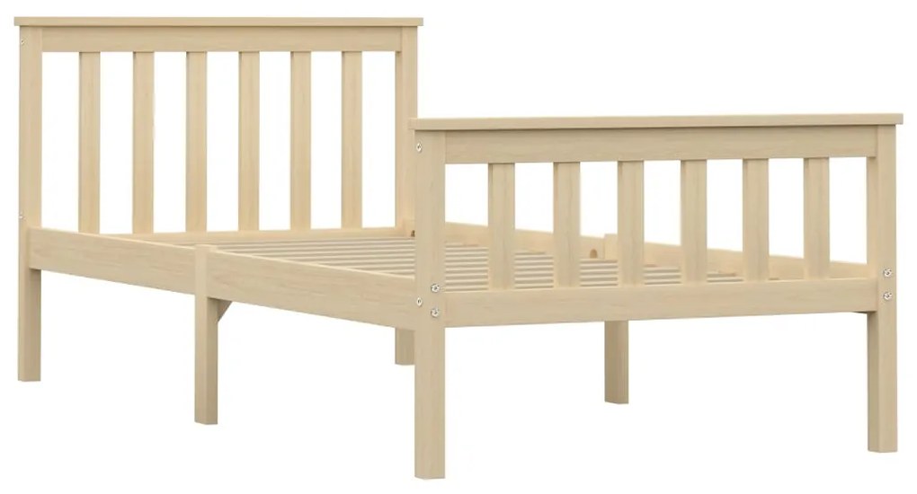 Estrutura de cama em pinho maciço 100x200 cm cor natural