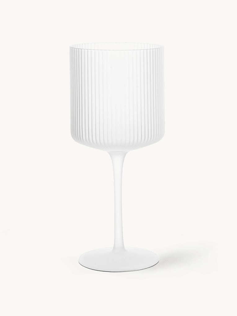 Copos de vinho tinto artesanais com relevo canelado Ripple, conjunto de 2