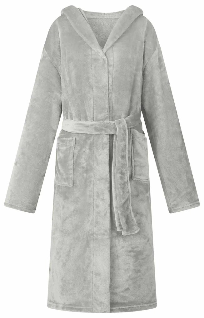 vidaXL Roupão com Capuz Cinzeto xl Flanela