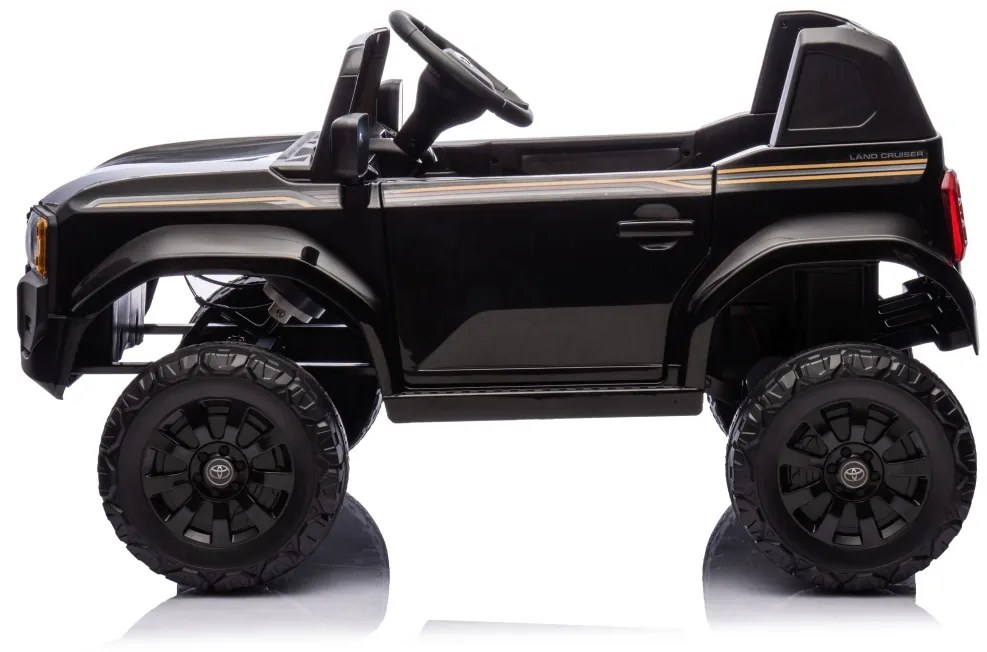Carro elétrico para Crianças Toyota Land Cruiser PRADO 12V 4x4 Rodas Espuma EVA, assento couro ecológico Preto