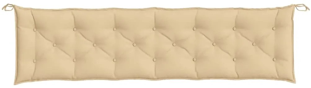 Almofadões banco jardim 2pcs 200x50x7cm mesclado tecido bege