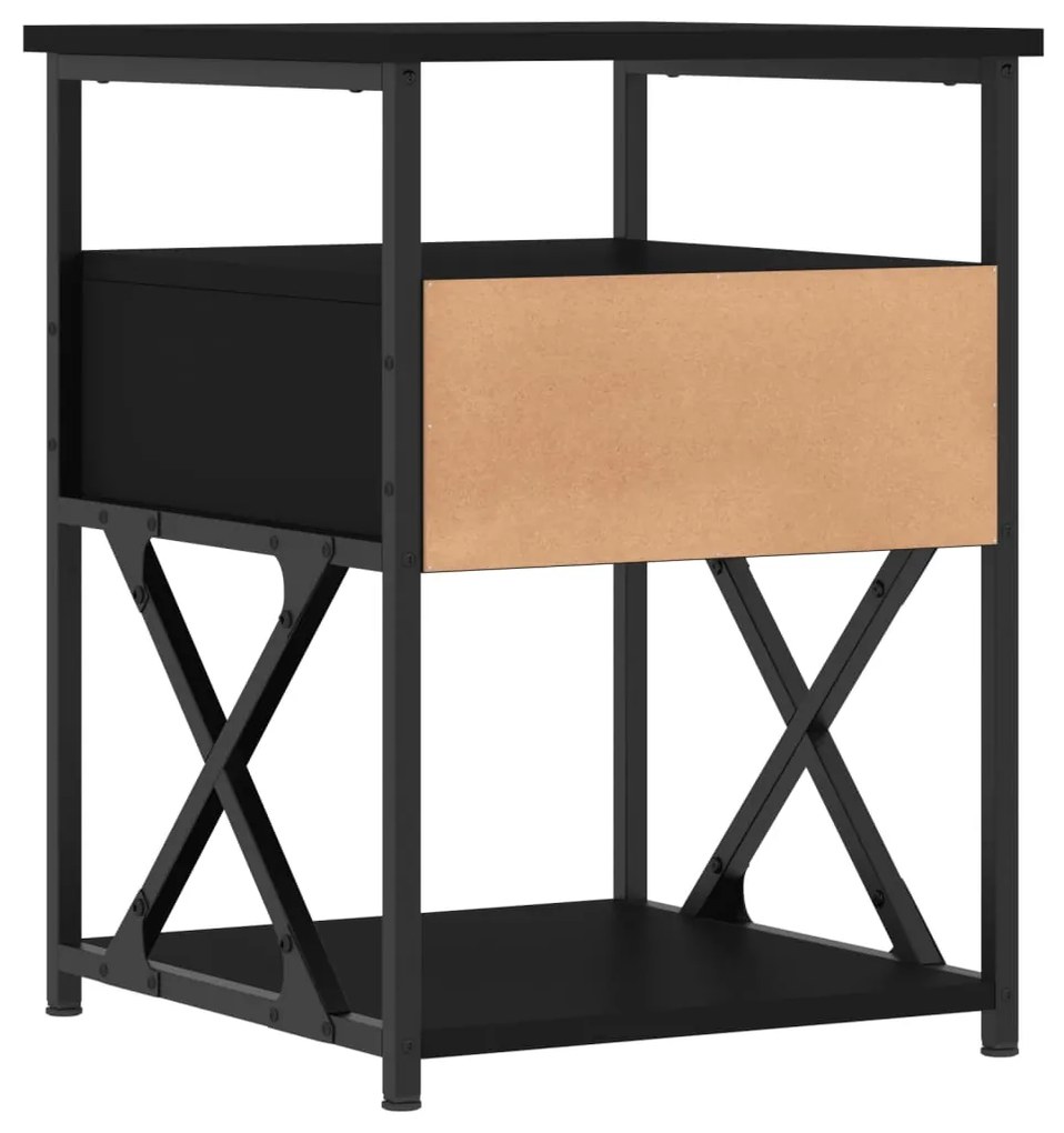 Mesa de cabeceira 2 pcs 40x42x55 cm derivados de madeira preto