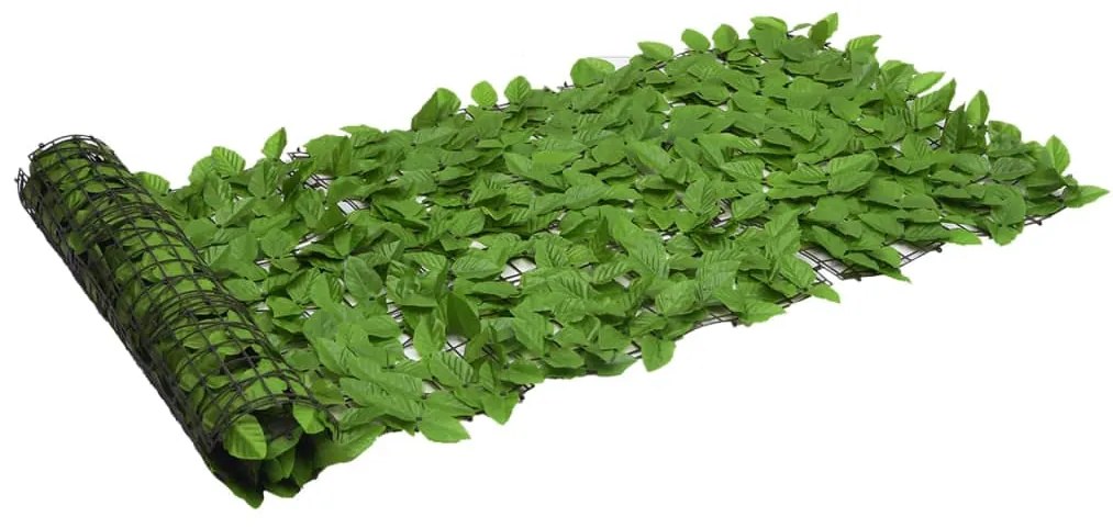 vidaXL Tela de varanda com folhas verdes 200x75 cm