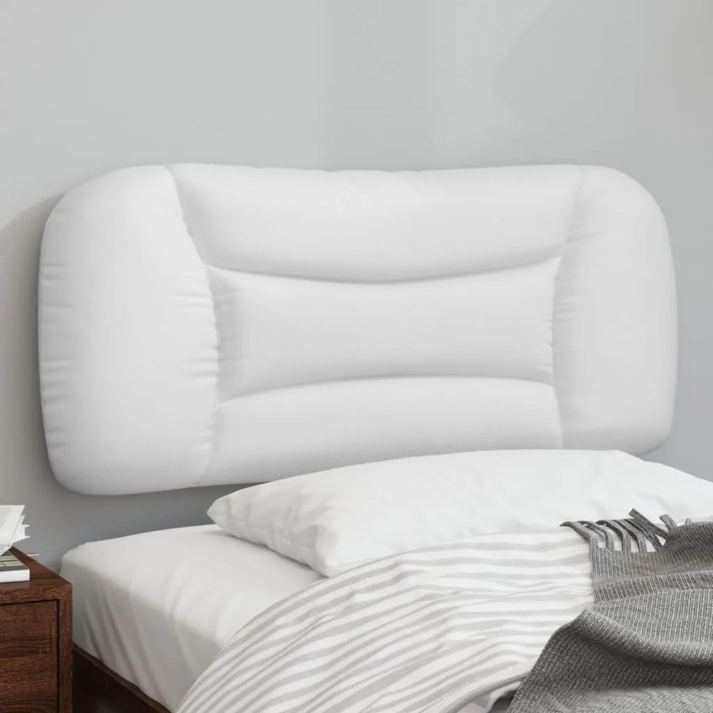 vidaXL Almofadão de cabeceira 80 cm couro artificial branco