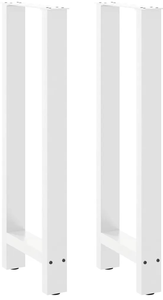vidaXL Pés para mesa de bar , brancos, 2 peças, 50x(100-101) cm, aço